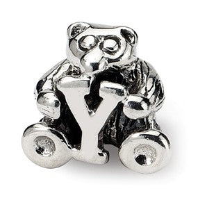 Sterling Silver Kids Letter Y Bead Charm hide-image