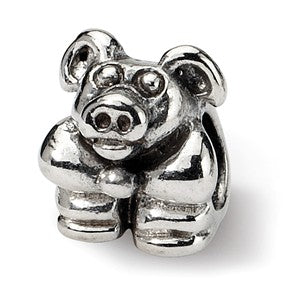 Sterling Silver Kids Pig Bead Charm hide-image