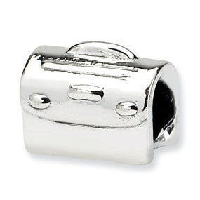 Sterling Silver Kids Floral Satchel Bead Charm hide-image