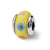 Kids Yellow Hand-blown Glass Charm Bead in Sterling Silver