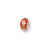 Kids Red Hand-blown Glass Charm Bead in Sterling Silver