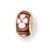 Sterling Silver Kids Orange Hand-blown Glass Bead Charm hide-image