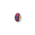 Kids Red Hand-blown Glass Charm Bead in Sterling Silver