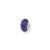 Kids Blue Hand-blown Glass Charm Bead in Sterling Silver