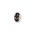 Kids Black Hand-blown Glass Charm Bead in Sterling Silver