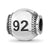 High Polished Personalized Baseball Charm Bead in Sterling Silver