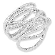 Sterling Silver w/Rhodium plate textured Ring