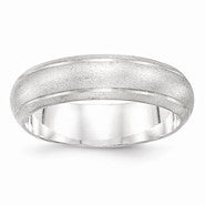 Sterling Silver 6mm Satin Finish Wedding Band