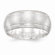 Sterling Silver 9mm Satin Finish Wedding Band