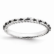 Sterling Silver Black & White Diamond Ring