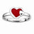 Sterling Silver Polished Red Enameled Heart Ring