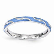 Sterling Silver Blue Enamel Ring