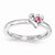 Sterling Silver Created Pink Sapphire Heart Ring