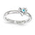 Sterling Silver Blue Topaz Heart Ring