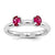 Sterling Silver Ruby Two Stone Ring