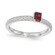 Sterling Silver Ruby Single Stone Ring