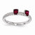 Sterling Silver Ruby Two Stone Ring