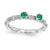 Sterling Silver Created Emerald Two Stone Ring