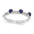 Sterling Silver Sapphire Three Stone Ring