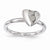 Sterling Silver Rhodium-plated Heart Diamond Ring