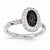 Sterling Silver Ruthenium-plated Oval Ring