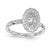 Sterling Silver Rhodium-plated Oval Ring