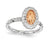 Sterling Silver Rose Gold-plated Oval Ring