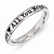 Sterling Silver Lyric All You Need is Love Ring