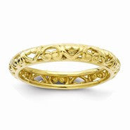 Gold Plated Sterling Silver Carved Ring