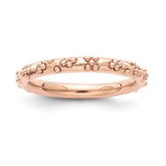 18k Rose Gold Plated Sterling SilverTextured Ring