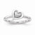 Sterling Silver Rhodium Heart Ring