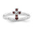 Sterling Silver w/Rhodium Garnet Cross Ring