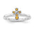 Sterling Silver w/Rhodium Citrine Cross Ring