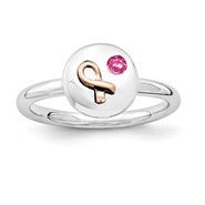 14k Rose Gold Plated Sterling Silver Ribbon Pink Sapphire Ring