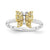 Sterling Silver & 14k Yellow Gold Plated Diamond Butterfly Rin, Size 10, (0.05 ctw, I1-I2 Clarity)