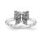 Sterling Silver & Black-plated Diamond Butterfly Ring