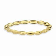 Gold Plated Sterling Silver Rice Bead Ring