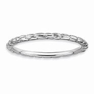 Sterling Silver w/Rhodium Twisted Ring