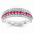 Sterling Silver Created Ruby Created Emer & Created Wh Sapp Flip Ri, Size 8, Jewelry Ring