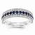 Sterling Silver Created Emer Created Wh & Blue Sapp Flip Ring