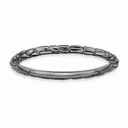 Sterling Silver Black-plated Twisted Ring