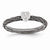 Sterling Silver Diamond Ruthenium Plated Heart Ring