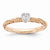 Sterling Silver Diamond Rose Gold Plated Hrt Ring