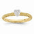 Sterling Silver Diamond Yellow Gold Plated Heart Ring