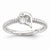 Sterling Silver White Topaz & Diamond Dolphin Ring