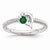 Sterling Silver Created Emerald & Diamond Dolphin Ring