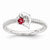 Sterling Silver Created Ruby & Diamond Dolphin Ring