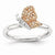 Sterling Silver/Rose Gold Plated Diamond Butterfly Ri, Size 6, (0.05 ctw, I1-I2 Clarity), Women Jewelry