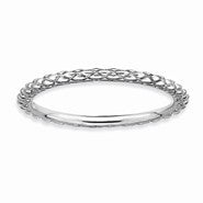 Sterling Silver w/Rhodium Criss-cross Ring