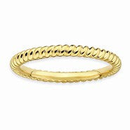 Gold Plated Sterling Silver Twisted Ring